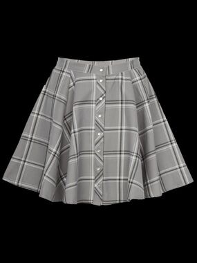 DIXXON Gray Plaid Circle Skirt